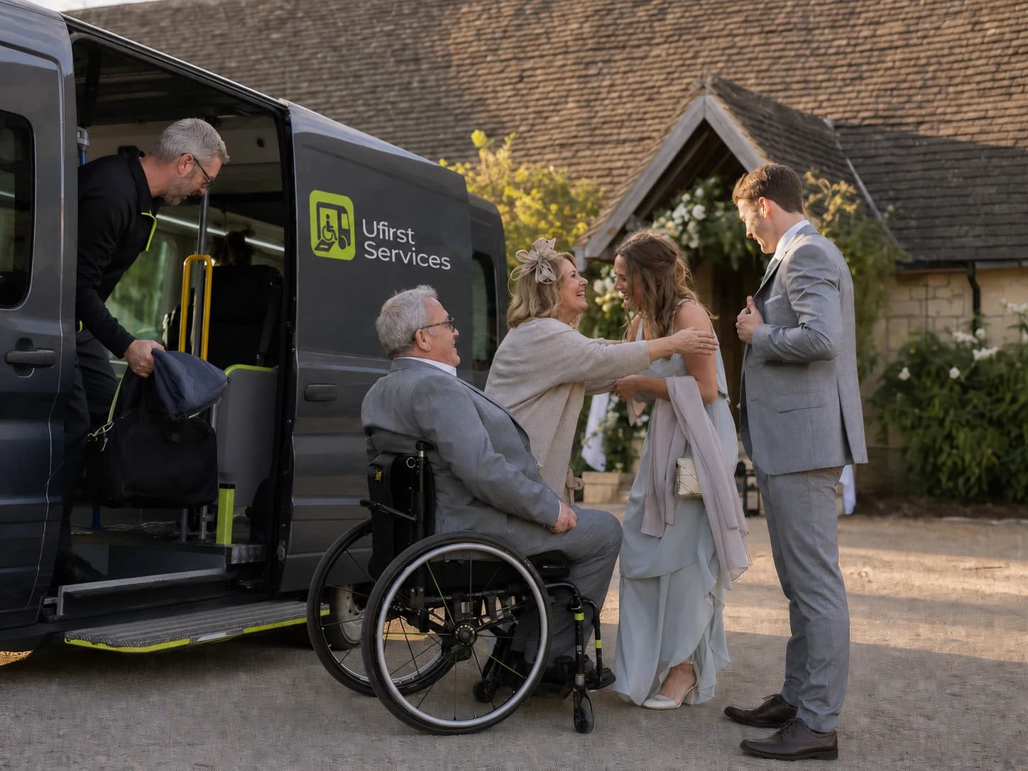 Private & Social Travel - a Ufirst vehicle and crew delivering the service